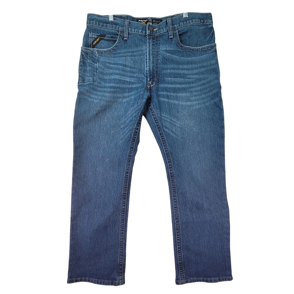Ariat Rebar M4 Relaxed Boot Mens 36x29.5‎ Blue Excellent Workwear Jeans